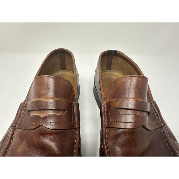Magnanni Men’s Marbled Cognac Leather Loafers Shoes Made In Spain Size 9.5 READ main image 14